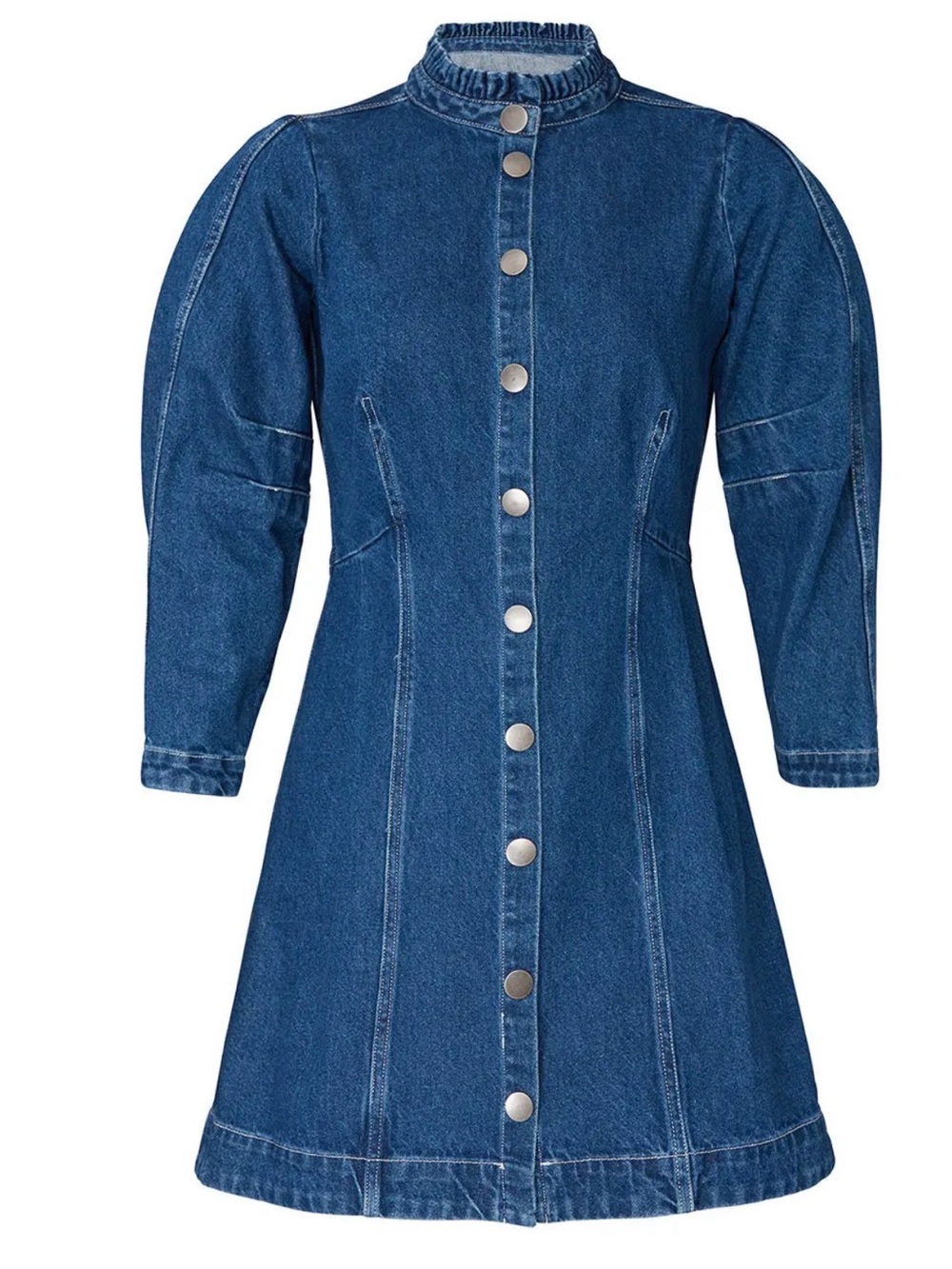 Sea NY Light Wash Denim Button-Front Dress, sz 4